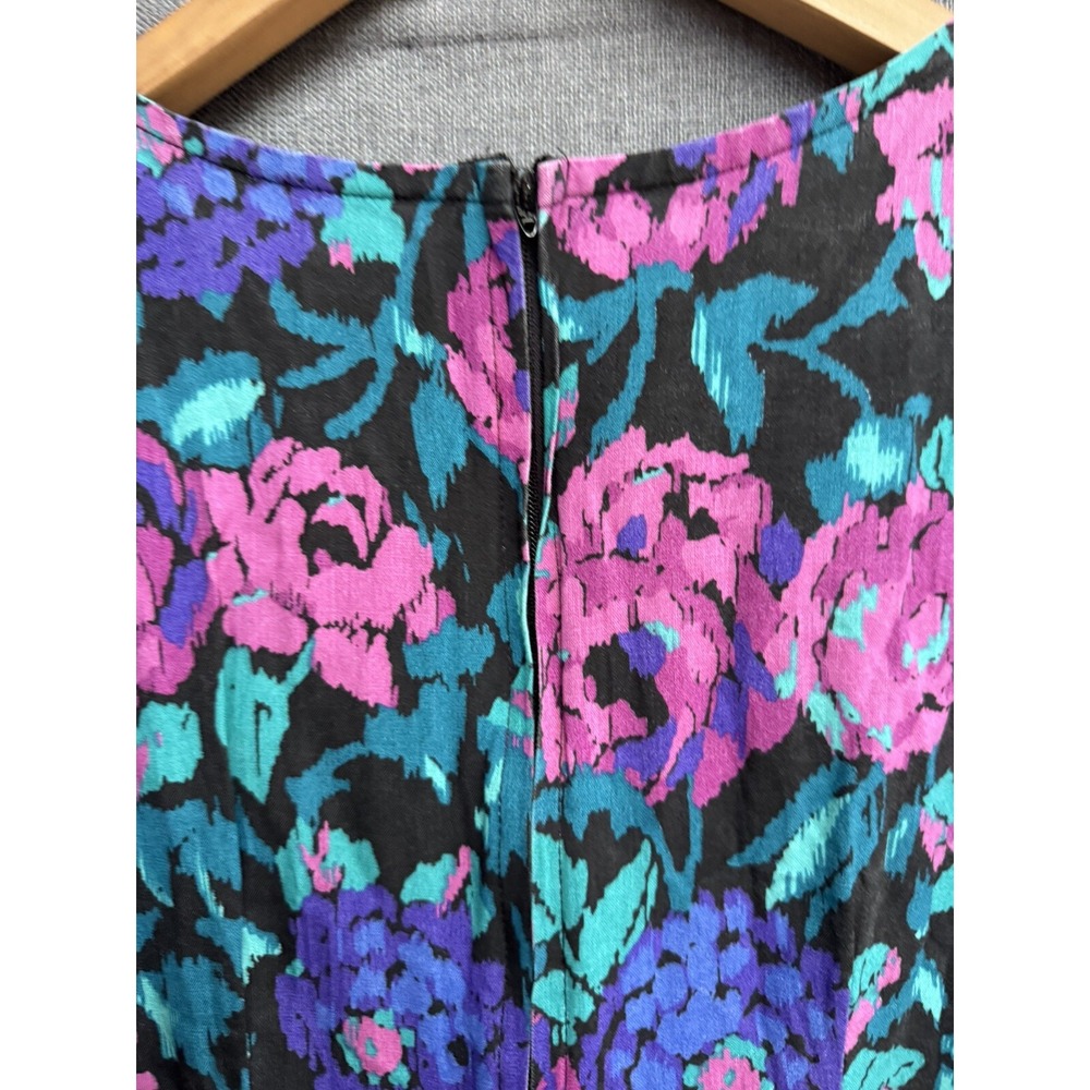 Rabbit Designs Sz 8 Vintage 80's 90's USA Jumpsuit Romper Floral Pink Purple - Picture 10 of 10